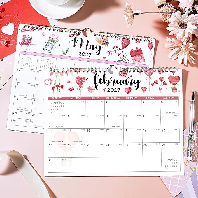 Calendar 2026-2027 - Wall Calendar 2026-2027 from July 2026 to December 2027, 11" x 8.5" 18 Months with Thick Paper + Daily Blocks + Reference Calendars