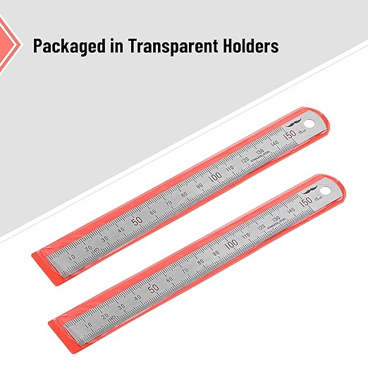Mr. Pen- Machinist Ruler, 2 Pack, 150mm, Stainless Steel Imperial | Precision Measuring Tool, 0.5mm Graduation for Engineering, Carpentry, Drafting, Office, School