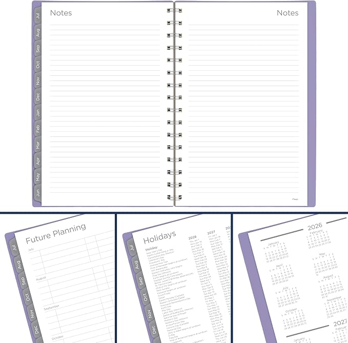 Mead Planner 2026-2027 Weekly & Monthly Academic 15-Month April-June, 5.5" x 8.5", Lilac (CAW42019)
