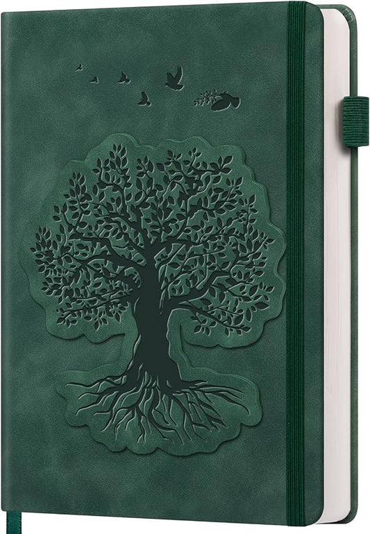 ALKALO Lined Journal Notebook for Women Men, A5 Hardcover Leather Journals for Writing, 200 Pages Thick Paper, Daily Journal Notebook for Work, School, Note Taking, Business, Travel, College Ruled