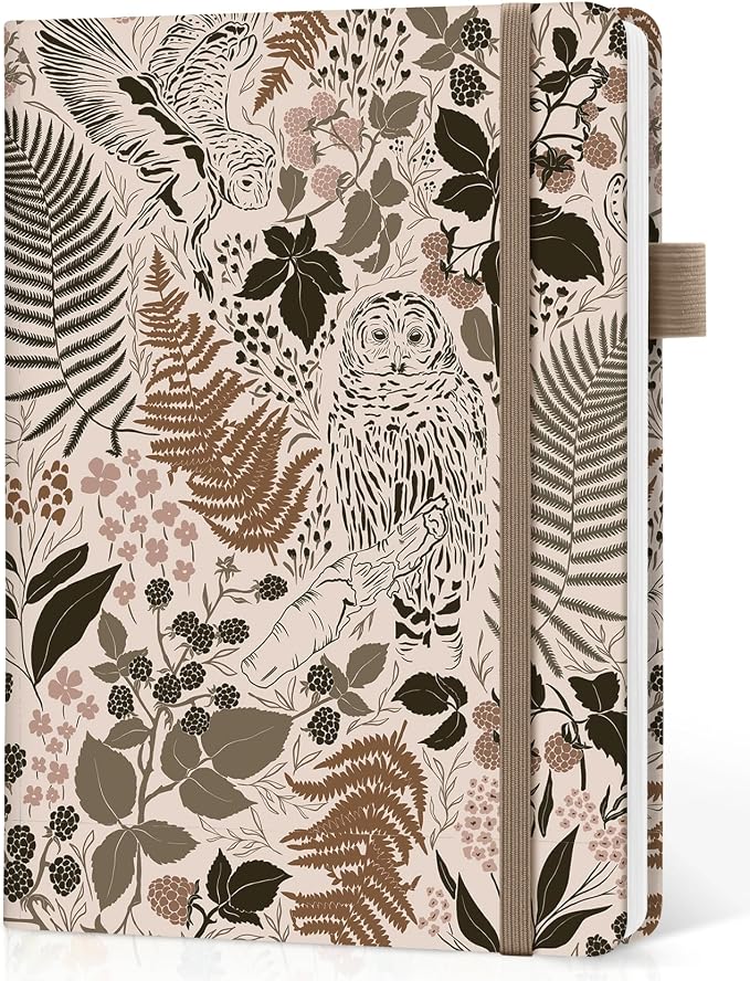 Dotted Journal Notebook for Women & Men, Hardcover Leather Journal for Writing, A5 Dotted Journaling Notebook for Work & Sketching, Perfect for Office School Home Supplies, 160 Pages, Magical Forest