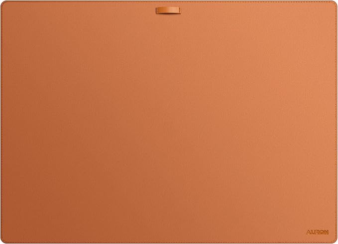 Leather Desk Mat Cable Organizer 23.6" x 17" | Premium Brown Vegan Leather Desk Protector Blotter Mouse Pad with Felt Non Slip Bottom for Home Office