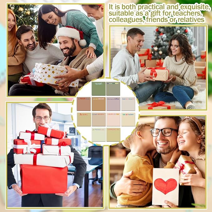 Yinder 24 Pcs Inspirational Sticky Notes, Back to School Supplies, Cute Motivational Sticky Notes Pad Employee Appreciation Gifts Bulk for Teacher Coworker Office 3 x 3'' (Thank You,Boho)