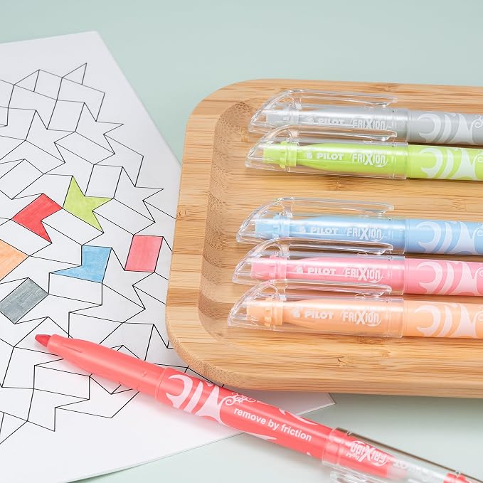 Pilot FriXion Light Pastel Erasable Highlighters, Chisel Tip, Pack of 36, Assorted Aesthetic Highlighters - Ideal for School, Journaling, and Office Use