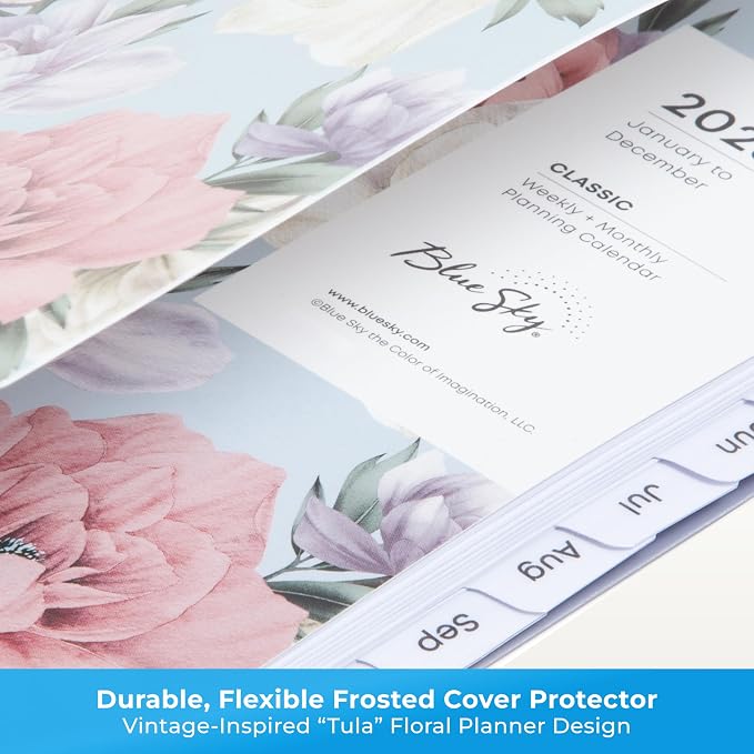Blue Sky 2026 Weekly & Monthly Planner Calendar, 5"x8", Tula | January 2026 - December 2026, Flexible Frosted Cover, Durable Twin Wire Binding, Laminated Tabs
