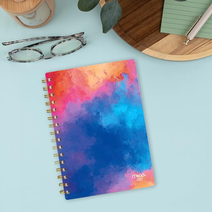 Mead Cambridge 2027 Planner, Weekly & Monthly, 15-Month Oct-Dec, 5.5" x 8.5", Neochrome (1805-200-27)