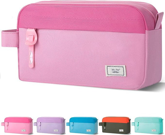 Mr. Pen- High Capacity Pencil Case, Large Pencil Pouch with 3 Compartments and 2 Pockets, Large Pencil Bag with Smooth Zipper, Cute Pencil Case Pouch Organizer, School Supplies for Teens