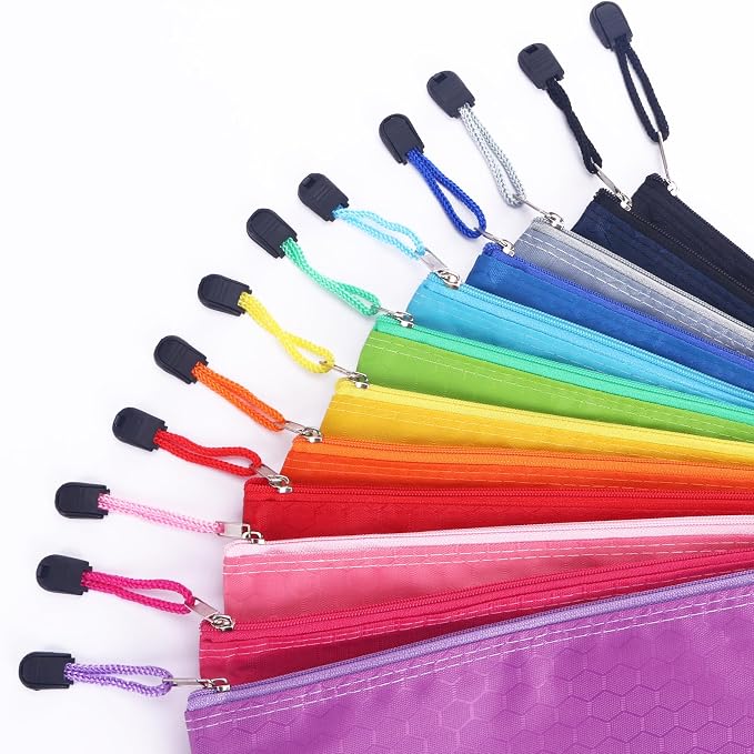 LABUK 29pcs Zipper, Small Zipper, Waterproof, for Travel Cosmetics 12 Colors