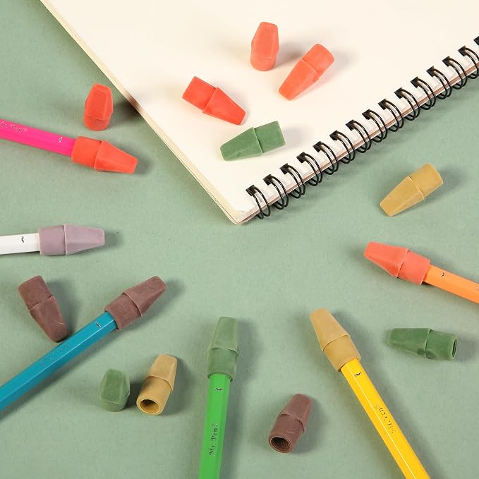 Mr. Pen- Pencil Erasers Toppers, 120 Pack, Colorful, Latex Free, No Smudge | Mr Pen Erasers for Pencils
