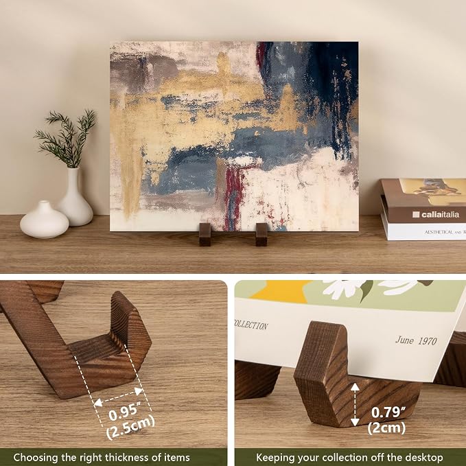 ANBOXIT Plate Display Stand, 6 Inch Plate Holder for Displaying, Decorative Picture Frame Dish Photo Plaque Platter Wood Stand | Decorative Plate Stand for Picture Frame Dish Photo Plaque Platter Wood Stand