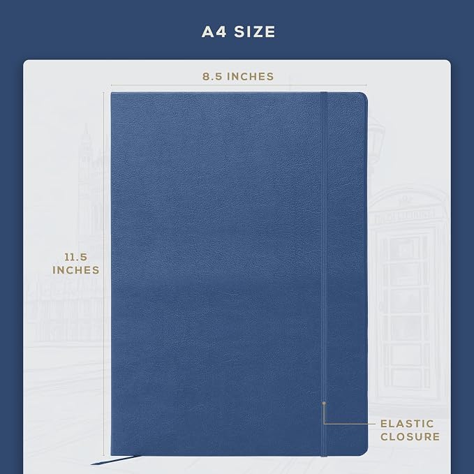 Beechmore Books Heavyweight Mixed Media Sketchbook - A4 8.5x11 300 GSM 48 Pages, Hardcover Lay-Flat Professional Journal for Painting, Acrylics and Wet Media