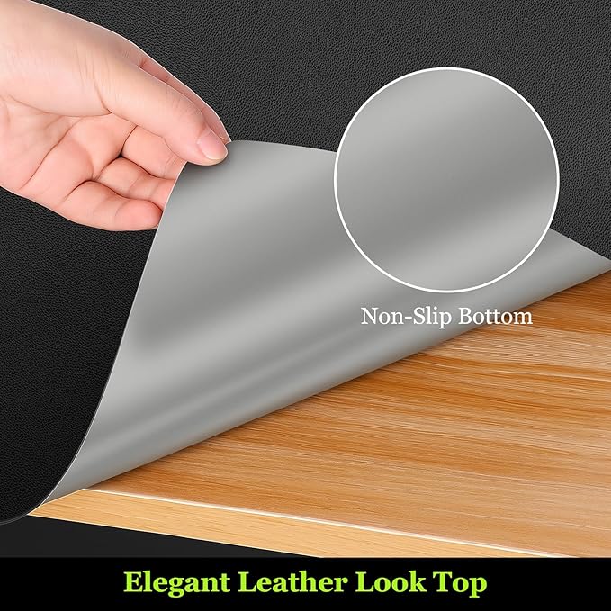 Warmstar Leather Table Cover 24 x36 Inch, 1.8MM Thick PVC Table Protector Waterproof, Desk Cover Protector Non-Slip Table Pad for Kitchen, Dresser, Gaming Desk,Dining Room Table