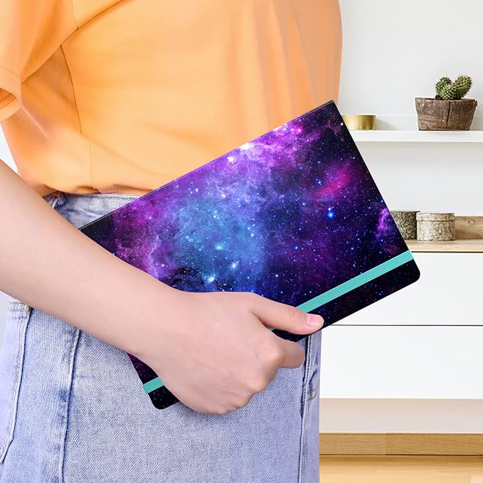 Lined Journal Notebook, Hardcover Journal for Women, Medium 5.7 x 8.4 in, 160 Pages Thick Paper, Cute Aesthetic Floral College Ruled Notebook for Writing Journaling Work School Office, Nebula