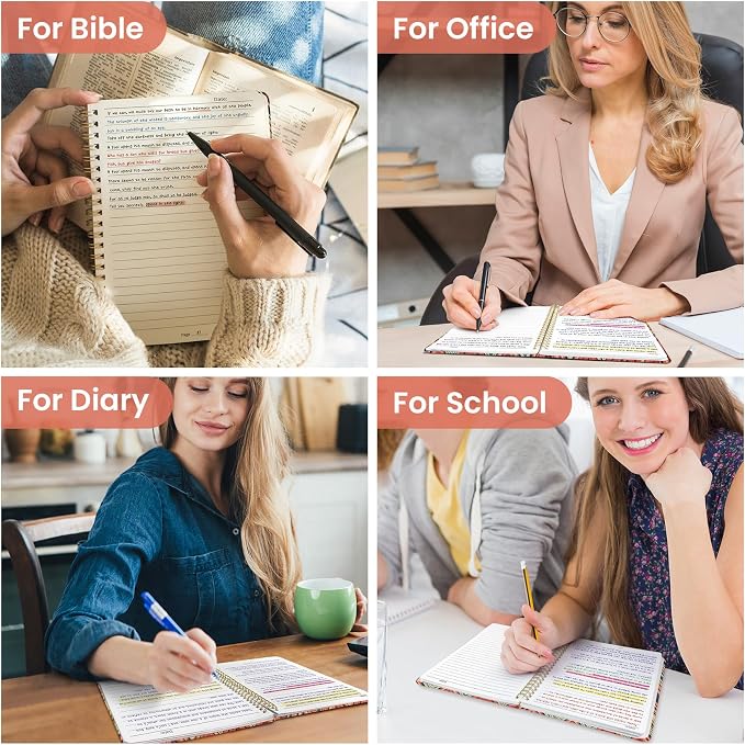 Taja Lined Spiral Journal Notebook for Women, A5 Cute College Ruled Hardcover Notebook for Work & Note Taking, Pretty Journal for Writing, 140 Pages, Retro Weave