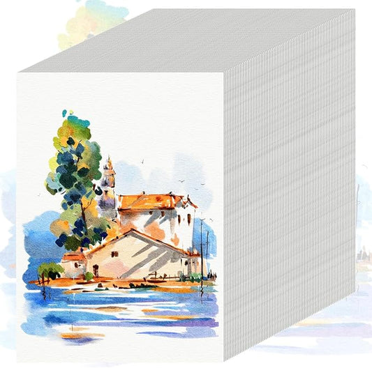 84 Sheets Watercolor Paper 5x7, 110 LB/230 GSM Water Color Paper 5 x 7, Cold Press Watercolor Paper Bulk, 5x7 Watercolor Paper Pad for Kids Adults, Art Paper for Painting, Sketching, Acrylic, Gouache