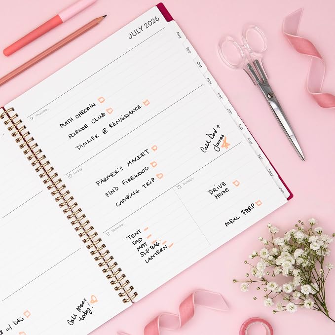 Blue Sky 2026-2027 Weekly & Monthly Academic Planner, 8.5"x11", Mahalo | July 2026 - June 2027, Flexible Pocket Cover, Wirebound, Storage Pocket, Laminated Tabs, Academic Year