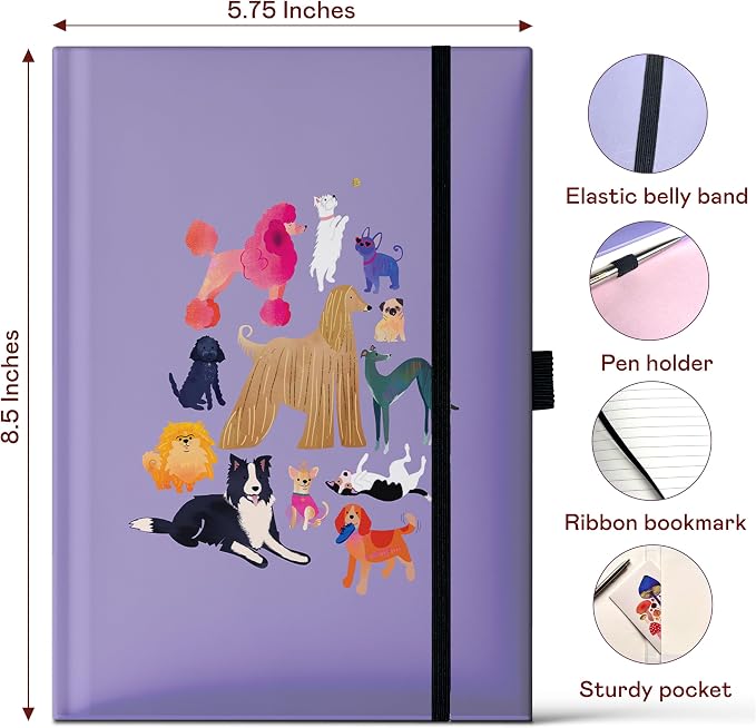 Elena Essex Journal for Women Men / 160 Pages/College Ruled Notebook / A5 Notebook with thick 160 Gsm Paper/Hardcover Journals for Writing/Cute Notebook/Notebook for Work & Notetaking