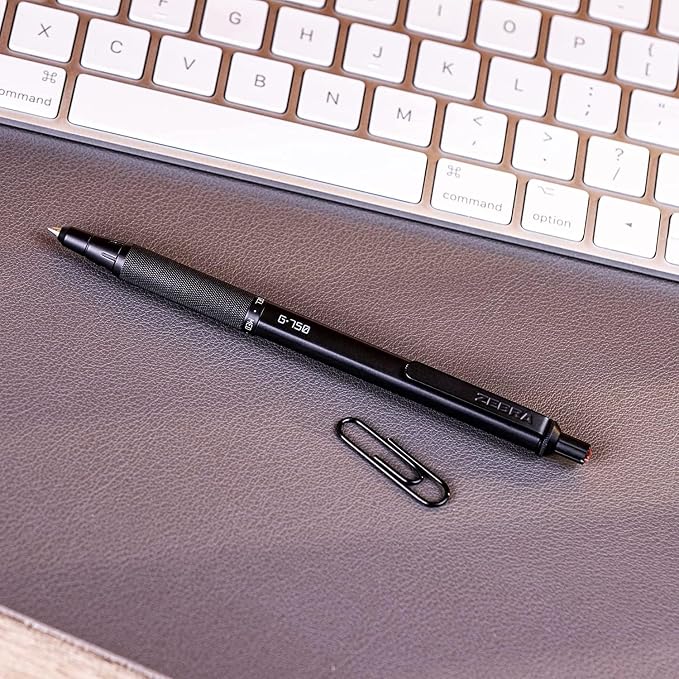 Zebra Pen G-750 Black Brass Retractable Gel Pen, Blue Ink, 0.7mm, 2-Pack | Japanese Craft Detail, Brass Barrel, Rapid-Dry Ink, Comfort Knurled Grip, Refillable, Medium Point Tip, STEEL Series (49822)