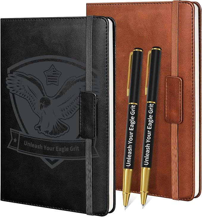 1Pcs Journal Notebook with 2 Pen Set, A5 Lined Leather Hardcover Executive Journals, Suitable for Man Woman Work, Study, Diary & Business, Black