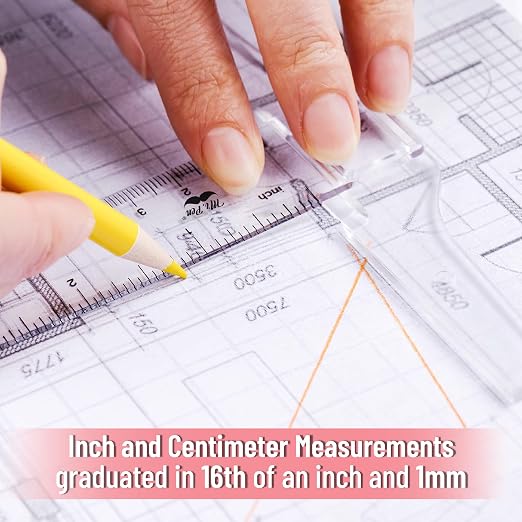 Mr. Pen- 12 Inches Plastic T Square Ruler, 3 Pack | Drafting T Square Transparent, T Ruler for Crafting, T Ruler Clear