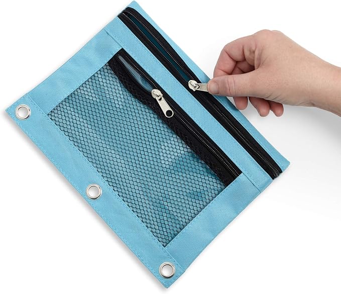 Blue Summit Supplies Pencil Pouches, Bulk Pencil Pouch 30 Pack in Assorted Colors for Storing School Supplies, Writing Utensils, and More, Cloth Zipper Pouches for 3 Ring Binders, 30 Count
