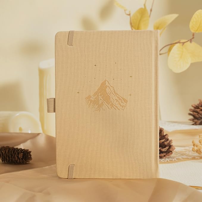 MGGAO Lined Journal Notebook for Women Men, A5 Aesthetic Notebook | 316 Numbered Pages, Golden Edges, Faux Leather, College Ruled, Hardcover, for Writing, Note Taking, School & Office