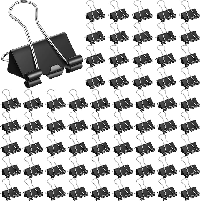 Jetec 100 Pcs Extra Large Binder Clips Bulk 2 Inch Metal Jumbo Binder Clips Office Supplies Black Paper Clamps for Teachers Students Office Business Supplies