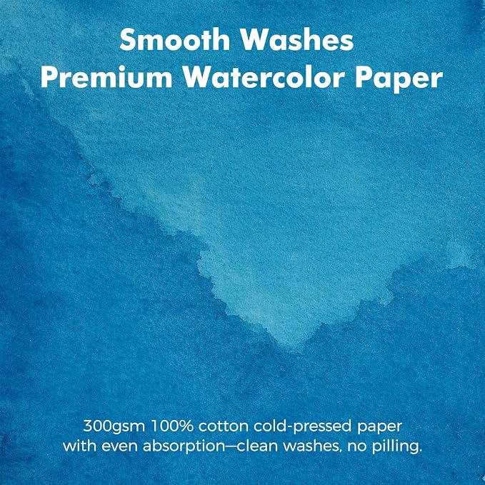 Watercolor Journal, Fuumuui 5.5"x5.5" Watercolor Book with 30 Sheets 140 LB (300 GSM) Cotton Paper for Painting, Drawing, Art Journaling, Sketchbook As Travel Notebook