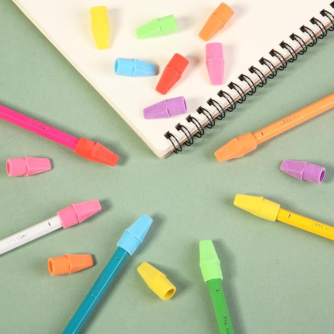 Mr. Pen- Pencil Erasers Toppers, 120 Pack, Colorful, Latex Free, No Smudge | Mr Pen Erasers for Pencils