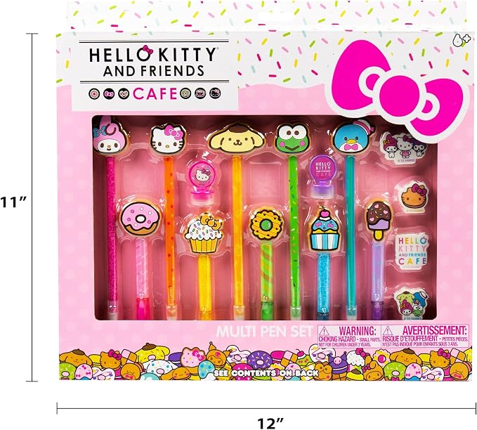 Horizon Group USA Hello Kitty & Friends Stationary Set, Cute School and Office Supplies, Sanrio Accessories, Kawaii Notebook, Multicolor Pens