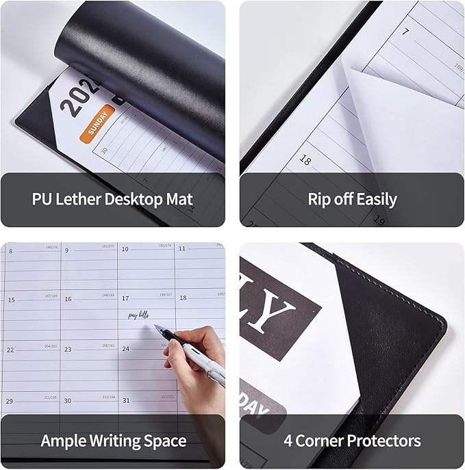 Large Desk Calendar 2026-2027, 22x17 Inch PU Leather Desk Pad Calendar, 18 Months (Jul 2026 - Dec 2027), Big Desktop Blotter for Office, Home & Classroom