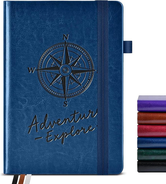 PAIBAS Blank Journal Notebook for Women Men,160 Pages,A5 Hardcover Sketchbook for Drawing, Sketch book, Unlined Notebooks for School,Work, Note Taking,Travel Journals for Writing 5.8"x8.5" (Navy)