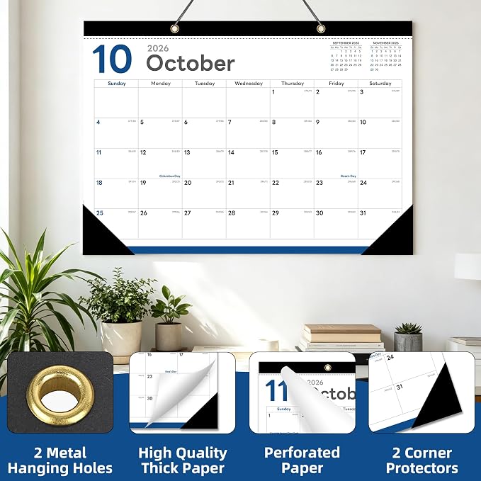 MZD8391 Desk Calendar 2026-2027, Jul 2026-Dec 2027, 17" x 12", 18 Months | Large Desktop Calendar, Big Academic Calendar, Julian Date, Monthly Planner/Wall Calendar, Home School Office Organizing Gift