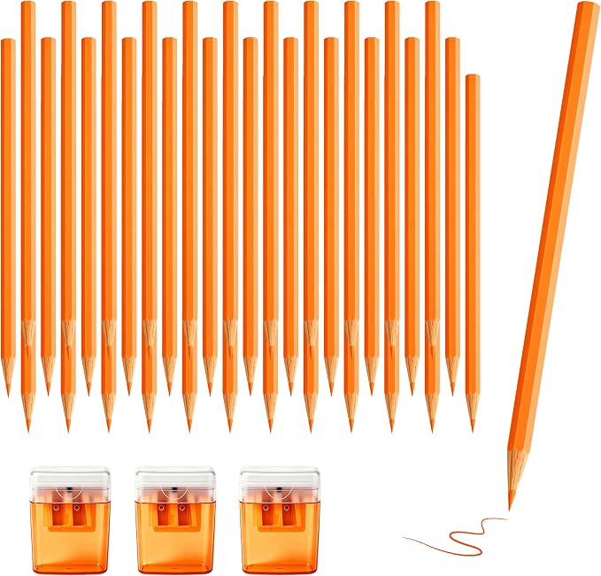 36 Piece Orange Colored Pencils Set with Sharpener, Pre-Sharpened Professional Wooden Art Pencils for Artists Drawing and Sketching, Premium Colored Tone Supplies Delivering Detailed Painting(Orange)