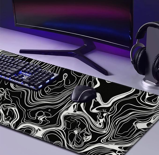 Marble Patterned XL Gaming Mouse Pad, Suitable for Office and Study Mouse Pads