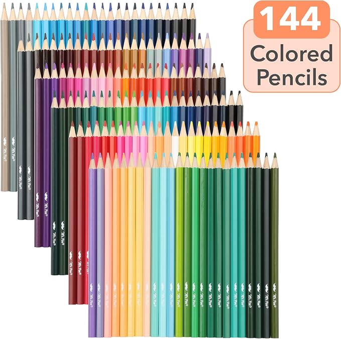 Mr. Pen- Colored Pencils, 144 Pack, Soft Core Professional Color Pencils | Vibrant Shades for Coloring Books, Artists, Kids, Adults & Beginners, Sketching, Shading, Blending & Drawing Supplies
