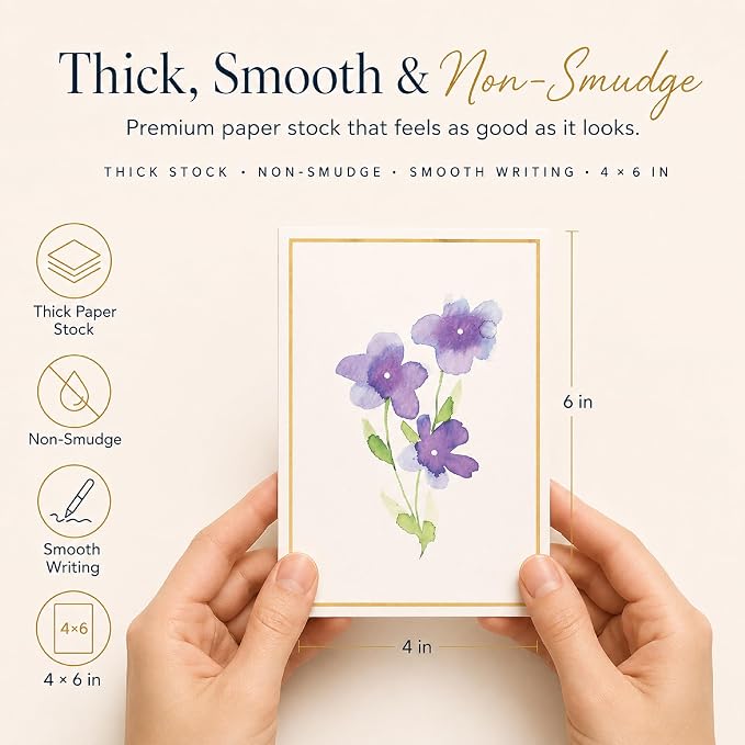 30 Premium Blank Cards with Envelopes & Stickers, 4x6 Inches | Elegant Floral Designs, Versatile and Blank Inside, Organized and Gift-Ready, Perfect for Any Occasion