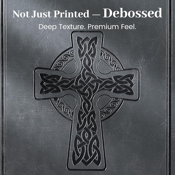 CAGIE Leather Lined Journal Notebook for Men & Women, Debossed Cross, 320 Pages 100 GSM Thick Paper, A5 Hardcover Journaling Notebooks for Writing, 5.7'' X 8.3'' Diary, Grey