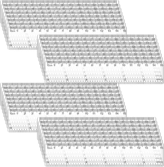32 Pack 6 Inch Mini Rulers Bulk Plastic Small Rulers with Inches and Centimeters, Drafting Measuring Tool Set for Classroom Kids Student School Office Supplies(6 Inch,Clear)