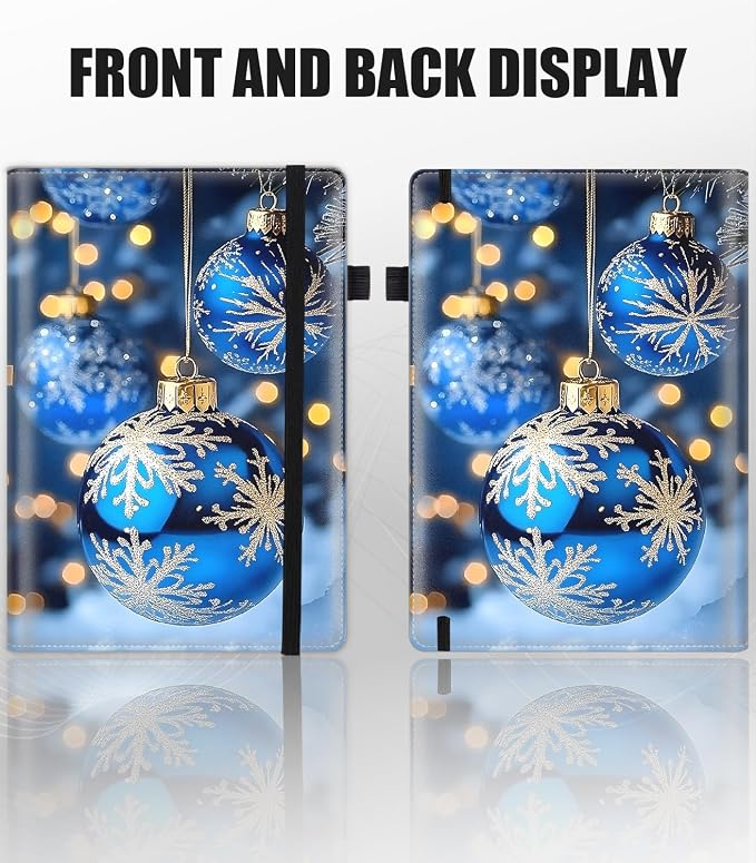Hardcover Executive Notebooks, A5 PU Leather Lined Journal Notebook, 200 Pages Thick Paper Subject Notebooks for School,Work,Home Writing Business Notebook, Diary Book ，Snow Globe