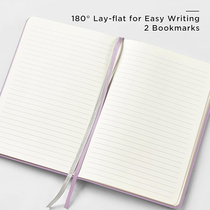 &And Per Se Lined Journal and Pen Set (3 Packs), A5 Leather Hardcover Notebook with Pen & Stationary Set, 160 Pages 100GSM Thick Ruled Paper Journal for Business Work Writing (Purple)