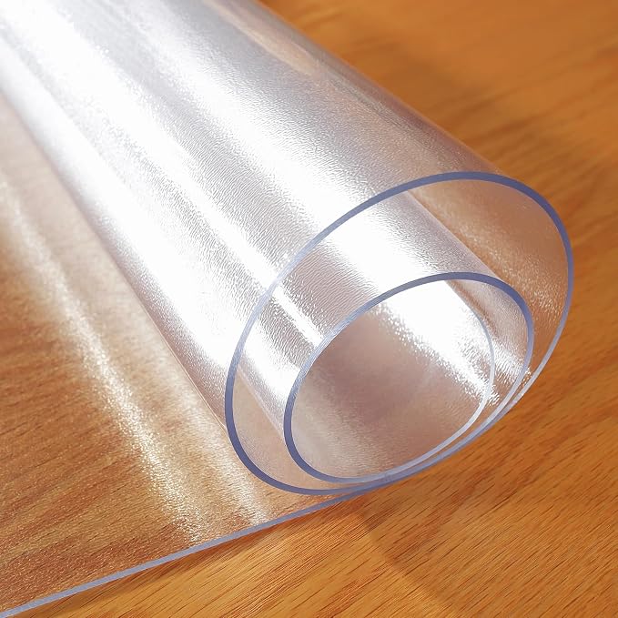 OstepDecor Frosted Clear Table Cover Protector 30 x 48 Inch, 1.5mm Thick Plastic Table Cover, Dining Table Protector Pad, Waterproof & Easy Cleaning PVC Desk Mat for Dresser, Coffee & Wooden Tabletop