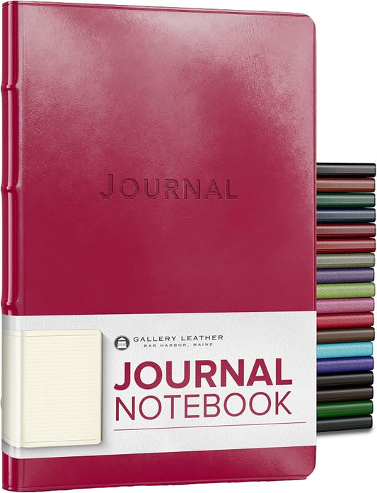 Gallery Leather Journal Notebook - 192 Pages, Hardcover, For Men and Women | For Writing, Work & Travel, Handcrafted - Acadia Wild Rose - 8 x 5.5, Desk Hardcover