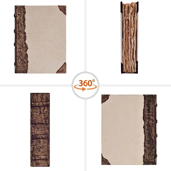 Rustic Vintage Leather Bound Journal - 200 Pages, 10"X7", Vintage - Handmade Antique Deckle Edges Watercolor Paper - Book of Shadows/Spell - Writing Notebook Sketchbook for Women and Men