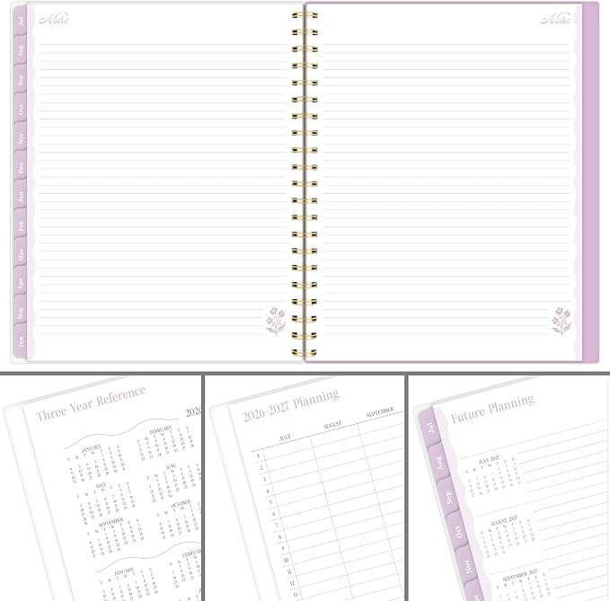 Cambridge Planner 2026-2027 Weekly & Monthly Academic 12-Month July-June, 8-1/2" x 11", Cherrywood Lane, Peony Lace (CL18-905A)
