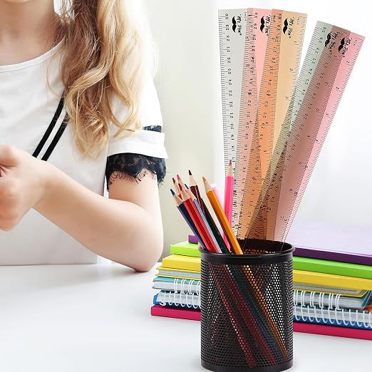 Mr. Pen- Ruler, 12 inch Ruler, 6 Pack, Vintage Colors, Clear Rulers 12 Inch | Rulers