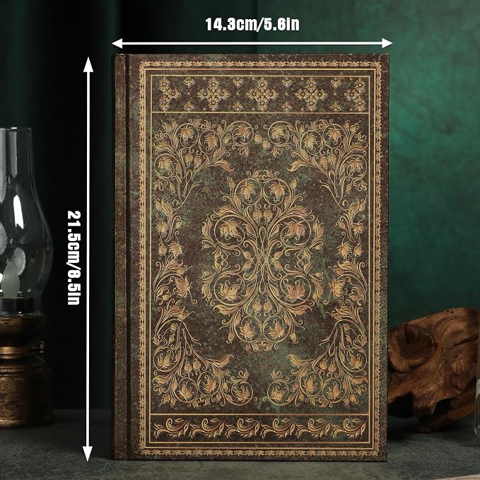 MGGAO Line Notebooks for Women Men, A5 Aesthetic Hardcover Ruled Diary | Vintage Design, 224 Pages, Ribbon, 100 GSM Thick Paper, Journal for Writing, Note Taking, Office, School, Journaling