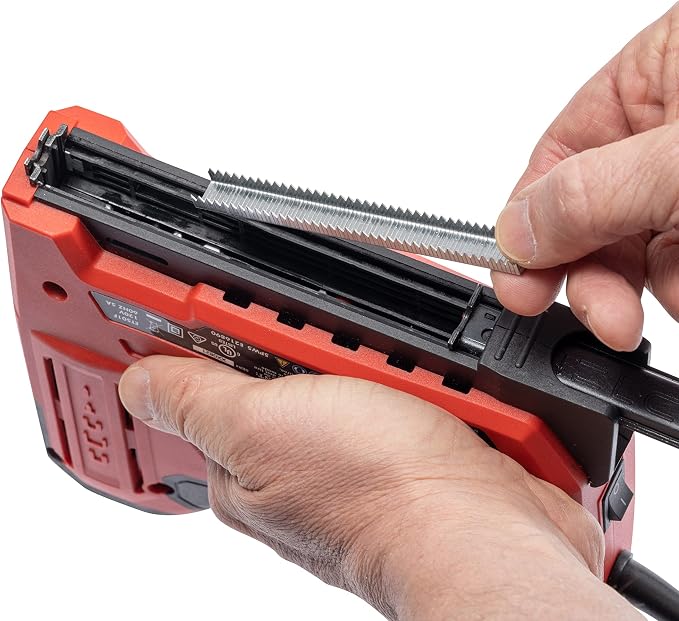 Arrow ET501F Corded 5-in-1 Professional Electric Staple and Nail Gun, Wire Stapler, and Brad Nailer for Upholstery, Framing, Insulation, Crafts, Fencing, and Cable, Black/Red | Corded Professional Electric Staple and Nail Gun for Upholstery, Framing, I...