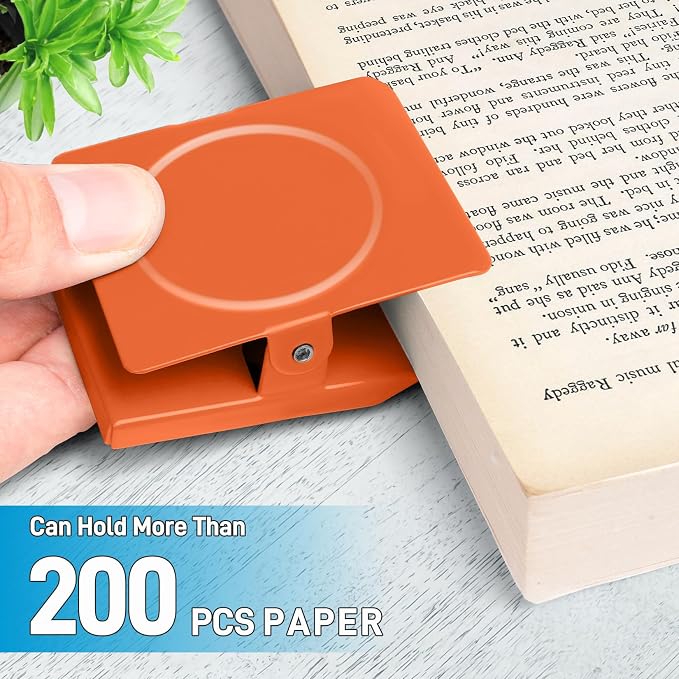 FINDMAG 4 Pack Magnetic Clips, Orange Fridge Magnet Clips for Kitchen Use | Clip Magnets for Fridge, 2.2 Inch Design, Whiteboard, Home, Office, Pictures, Decoration Gifts, Whiteboard, Classroom, Fridge