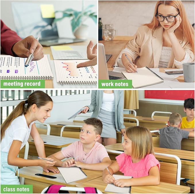 Fuutreo 6 Pack Spiral Notebook 10.5x7.45 Notebook,Green Series,Forest